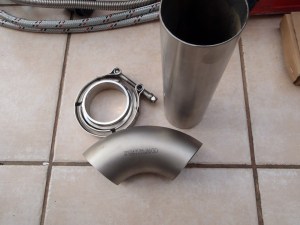 Extra downpipe bits for mocking up the piping needed to link to the silencer